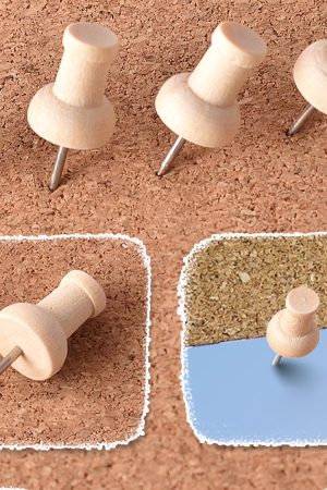 Airtry-Map Tacks-Wood Push Pins for Bulletin Board 50 Pcs, Wooden Decorative Push Pin.